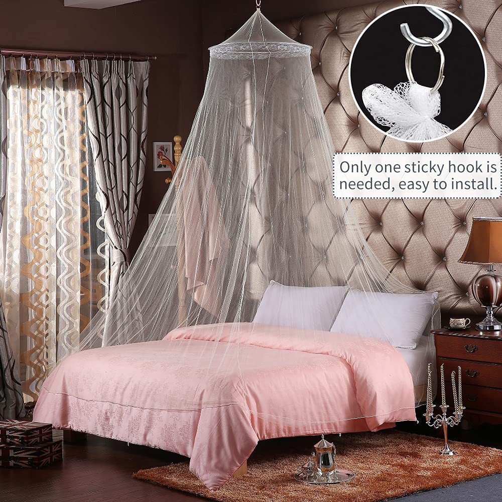 Pink Hanging Princess Bed Canopy Mosquito Net | Dome Bedding | Fits ≤1.5m Beds