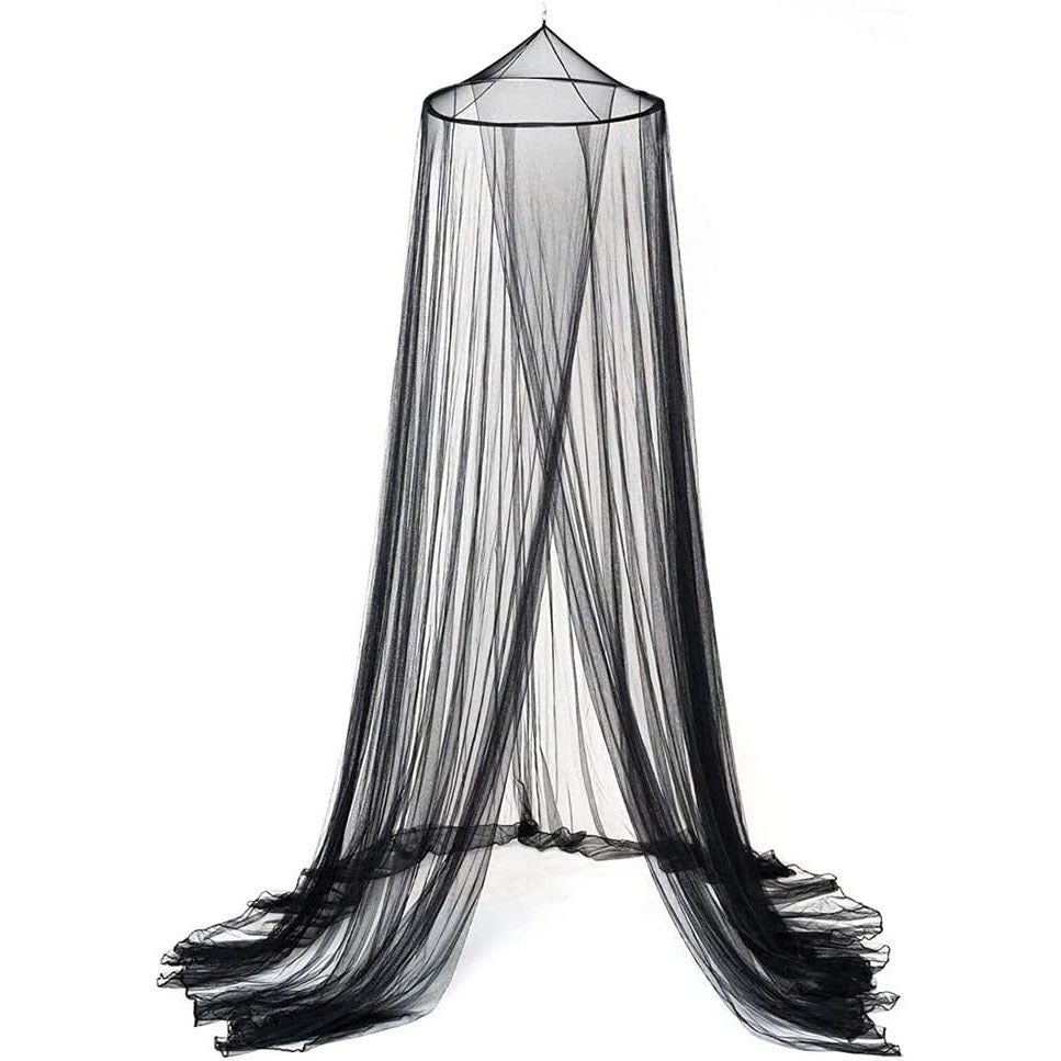 Black Hanging Princess Bed Canopy Mosquito Net | Dome Bedding | Fits 1.8m-2m Beds
