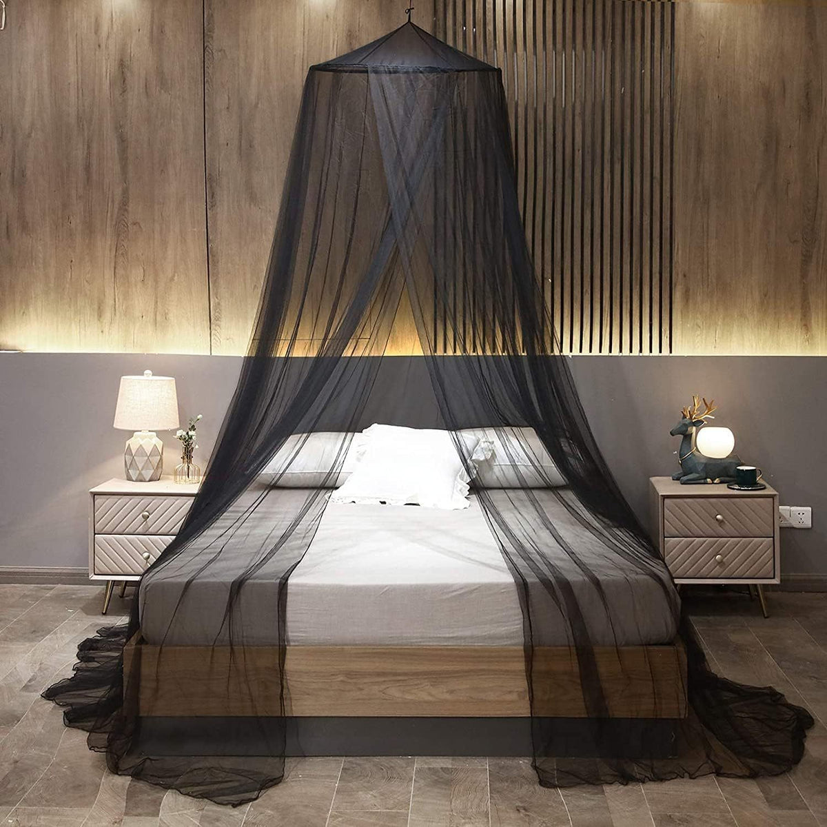 White Hanging Princess Bed Canopy Mosquito Net | Dome Bedding | Fits 1.8m-2m Beds