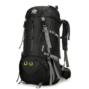 Black Hiking Backpack | High-Capacity Nylon | Outdoor Gear | Multi-Functional Design