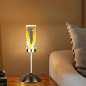 Wheat Ears Eternal Flower Acrylic Table Lamp | Color-Changing LED | USB Rechargeable | Touch Control
