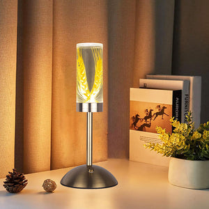 Wheat Ears Eternal Flower Acrylic Table Lamp | Color-Changing LED | USB Rechargeable | Touch Control