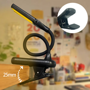 White Rechargeable Dual-Head Clip-On Book Light | Touch Control Reading Lamp with Eye Protection