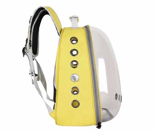 Red Transparent PVC Pet Carrier Backpack | Large Capacity | Multi-Use for Birds & Cats | Includes Wooden Stick