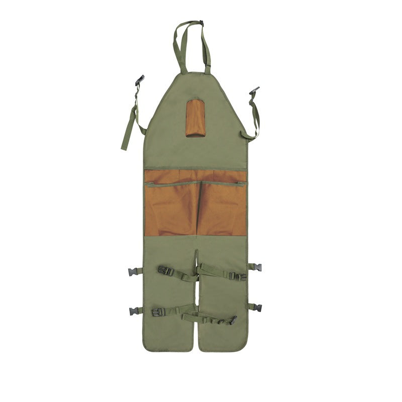 Gardening Leg Apron | Green & Brown | Oxford Fabric | Multi-Pocket | 118x45cm | 450g