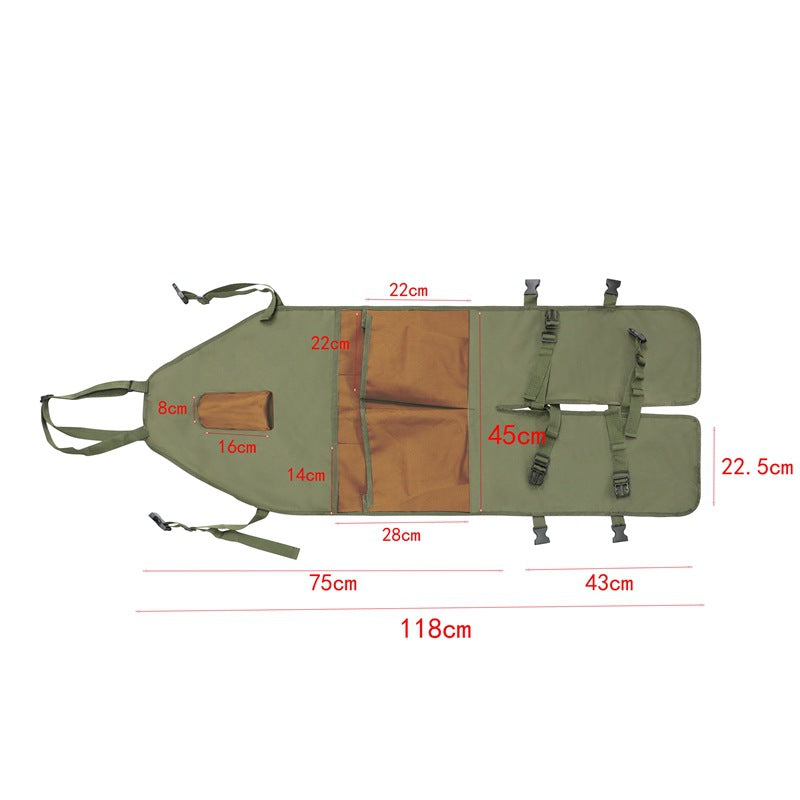 Gardening Leg Apron | Green & Brown | Oxford Fabric | Multi-Pocket | 118x45cm | 450g
