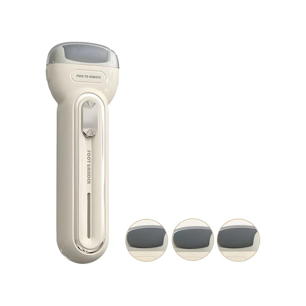 Beige Electric Foot Grinder with USB Charging | Dual-Speed Callus Remover for Smooth, Exfoliated Feet
