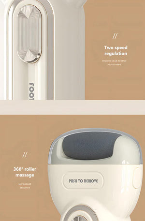 Beige Electric Foot Grinder with USB Charging | Dual-Speed Callus Remover for Smooth, Exfoliated Feet