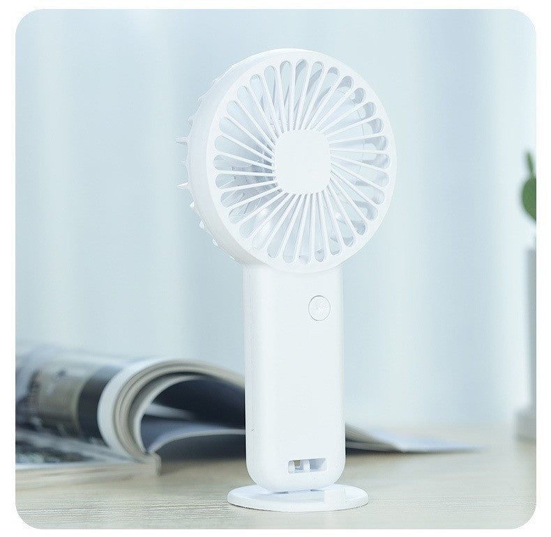 2 PCS White Cute USB Rechargeable Handheld Fan | Phone Stand | Summer