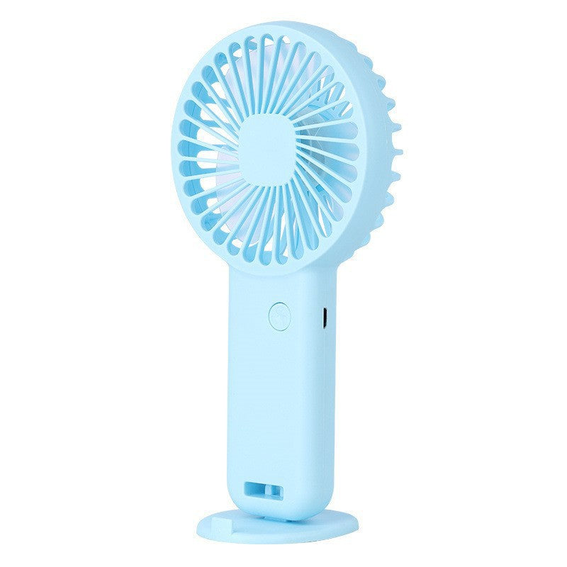 2 PCS Blue Cute USB Rechargeable Handheld Fan | Phone Stand | Summer