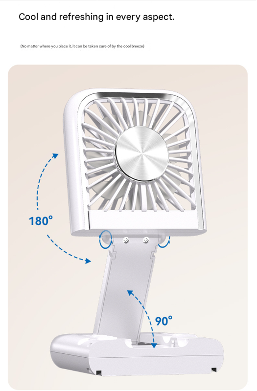 Pink Portable Cooling Fan | Neck Lanyard & Phone Stand | USB Rechargeable