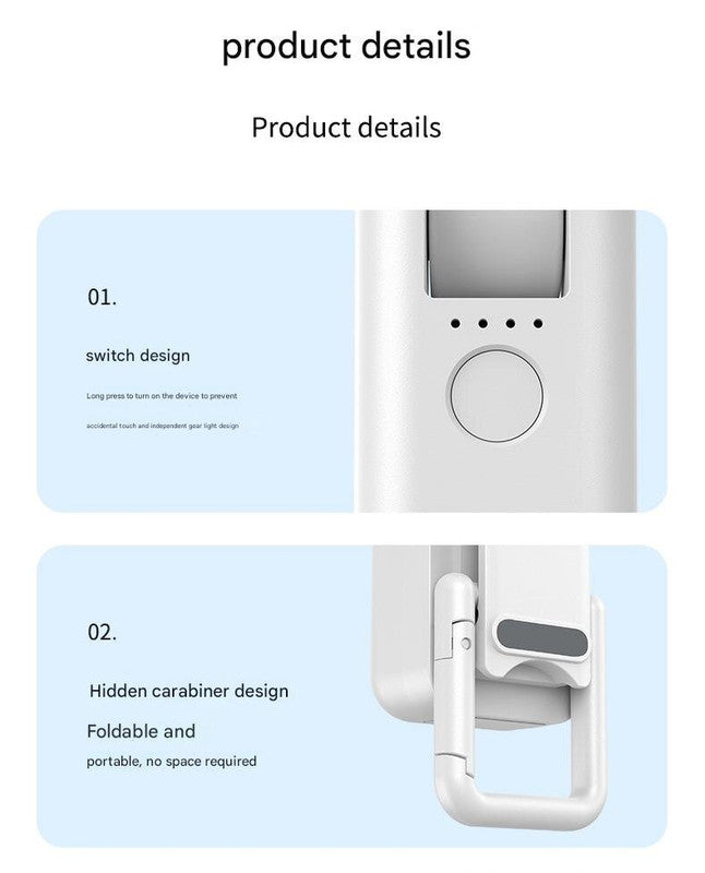 Dual-Blade Portable Neck Fan | Rechargeable USB Fan | Carabiner