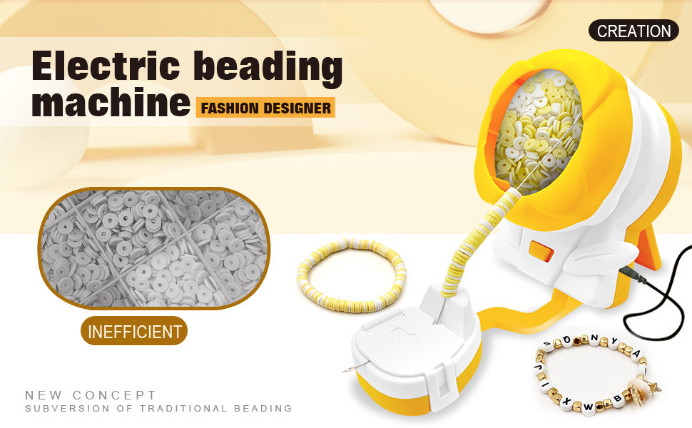 Pink Automatic Bead Loader | Electric DIY Jewelry Making Kit | Includes Accessories