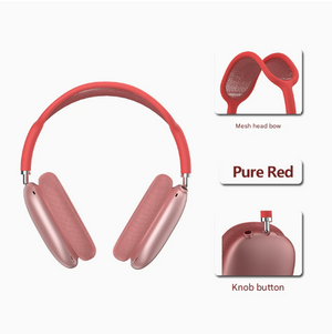 Red Bluetooth Over-Ear Headphones | Mesh Headband | Wireless | Rotatable Earcups