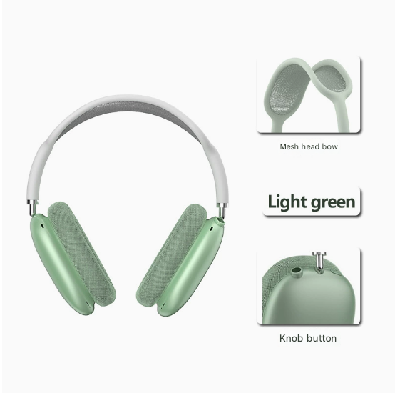 Green Bluetooth Over-Ear Headphones | Mesh Headband | Wireless | Rotatable Earcups