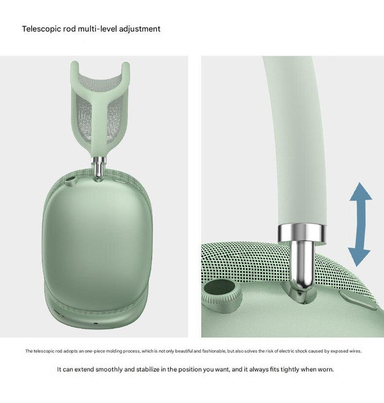 Green Bluetooth Over-Ear Headphones | Mesh Headband | Wireless | Rotatable Earcups