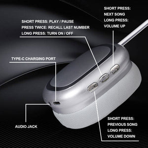 Silver Comfortable Bluetooth Over-Ear Headphones | Soft Earmuffs | Foldable Design | Stereo Sound