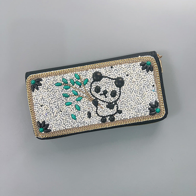 White Ethnic Style Beaded Clutch | Handmade Retro Wallet | Style 2