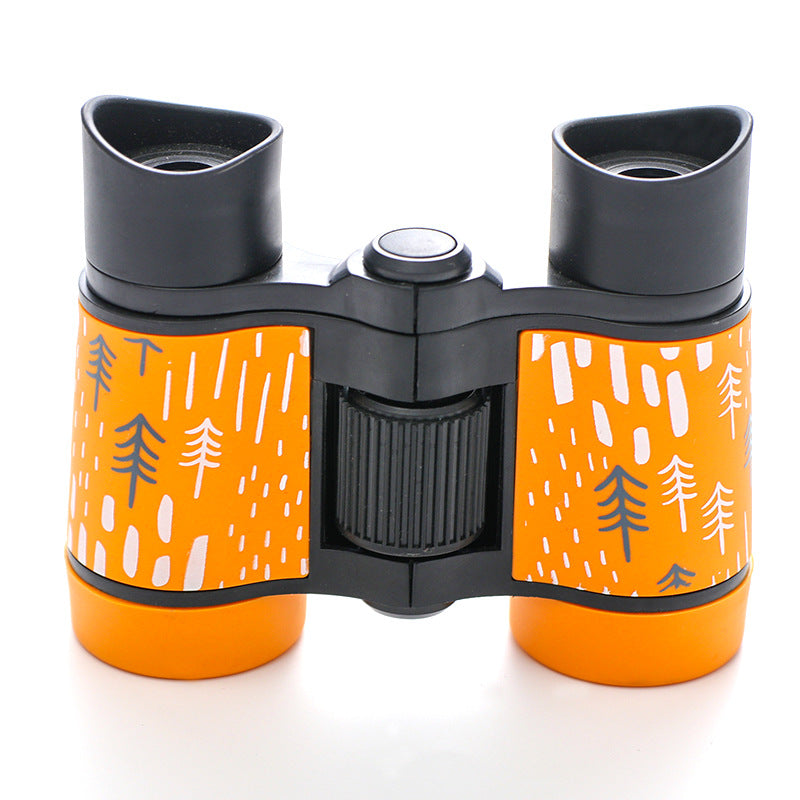 2 PCS Orange Kids Binoculars | Rubber Grip | Tree Pattern
