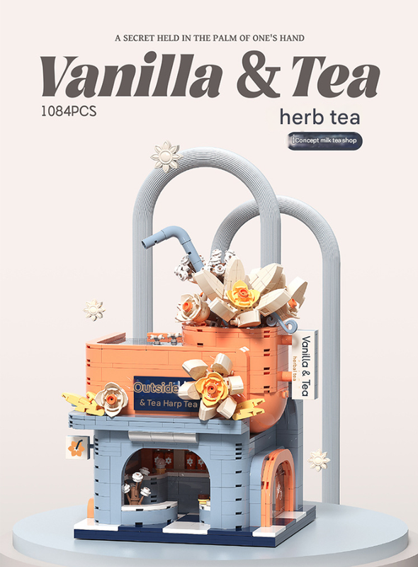 (Milk Tea Shop) Enchanting Streetscape Blocks | Creative Building Blocks Set | Fun & Decorative Building Set