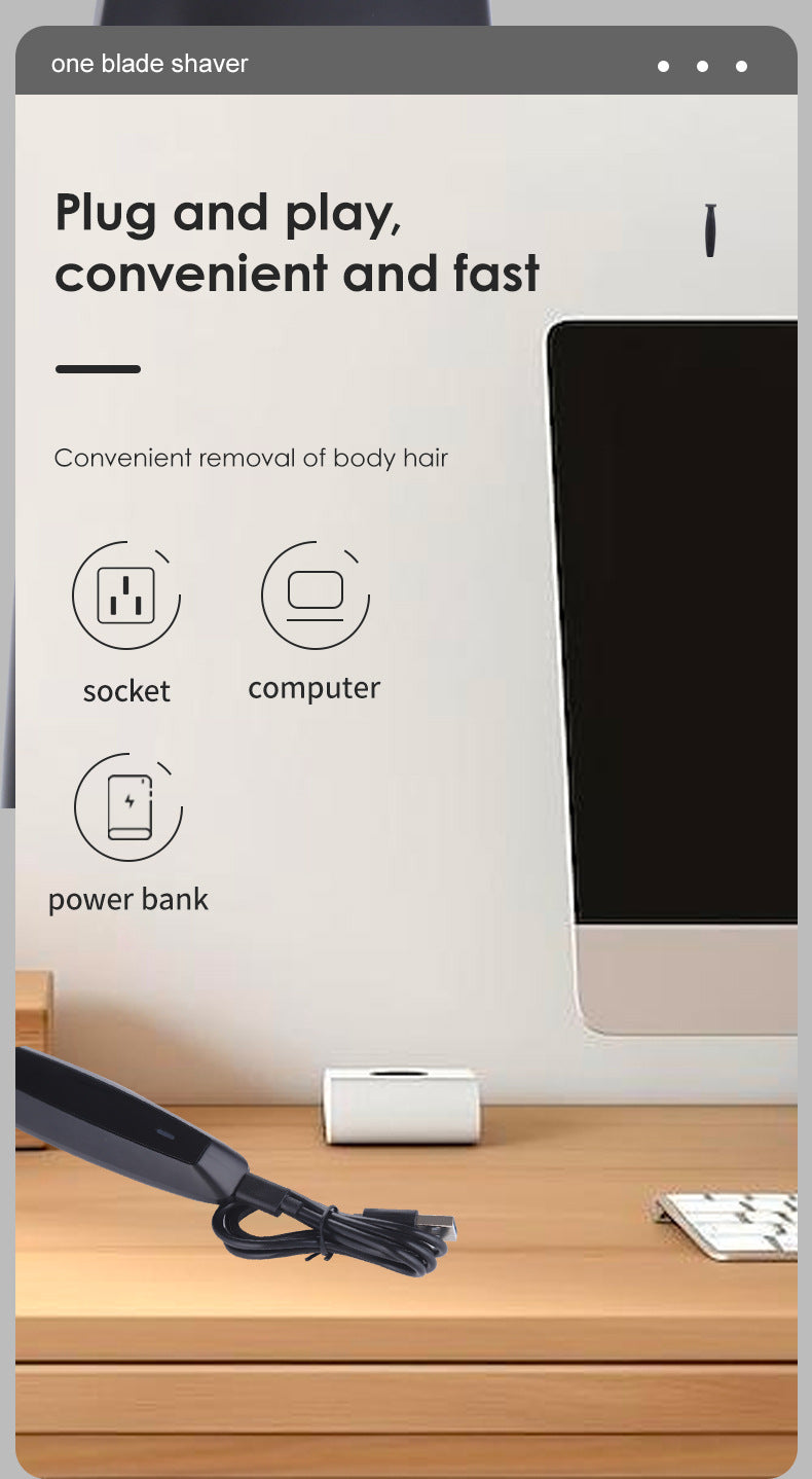 One Blade Electric Shaver for Men | Safe for Sensitive Areas | Wet/Dry Use