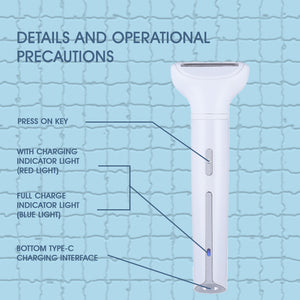 White 5-in-1 Electric Shaver for Women | Versatile Hair Remover for Face & Body