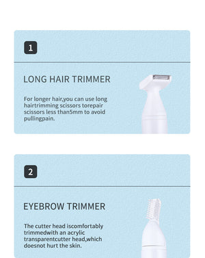 White 5-in-1 Electric Shaver for Women | Versatile Hair Remover for Face & Body