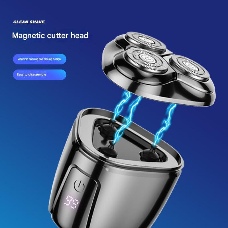 Orange Mini Electric Shaver for Men | Portable & Rechargeable Razor | Compact & Convenient
