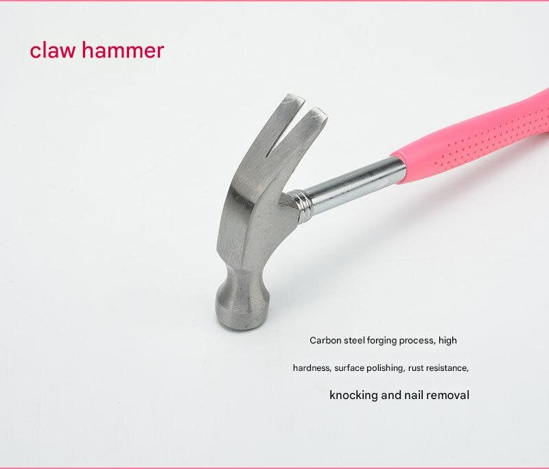 39pc Home Tool Kit | Pink | Carbon Steel Hardware Set