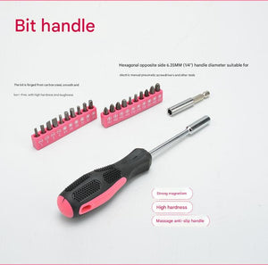 39pc Home Tool Kit | Pink | Carbon Steel Hardware Set