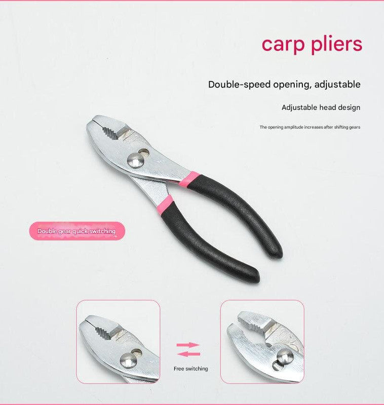 39pc Home Tool Kit | Pink | Carbon Steel Hardware Set