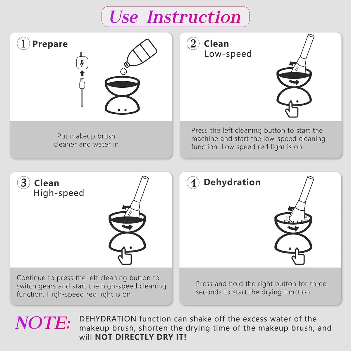 Black Electric Makeup Brush Cleaner | Fast & Deep Cleaning | USB Powered