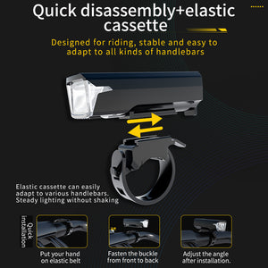 Bike Headlight | Rechargeable LED Bicycle Front Light | 85° Floodlight | Battery Display Model