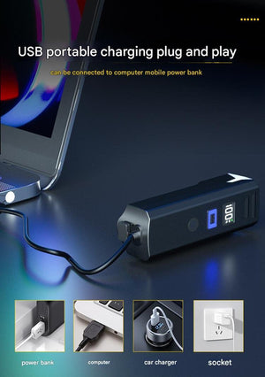 Bike Headlight | Rechargeable LED Bicycle Front Light | 85° Floodlight | Battery Display Model