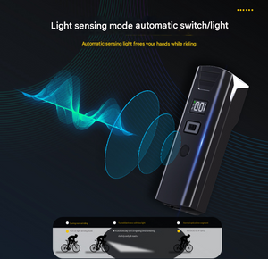 Bike Headlight | Rechargeable LED Bicycle Front Light | 85° Floodlight | Battery Display Model