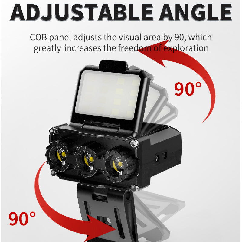 Black Rechargeable LED Headlight | Cap Light | Long Lasting | Camping Light