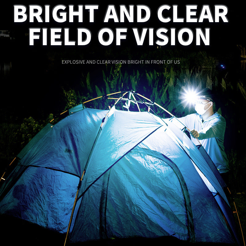 Black Rechargeable LED Headlight | Cap Light | Long Lasting | Camping Light