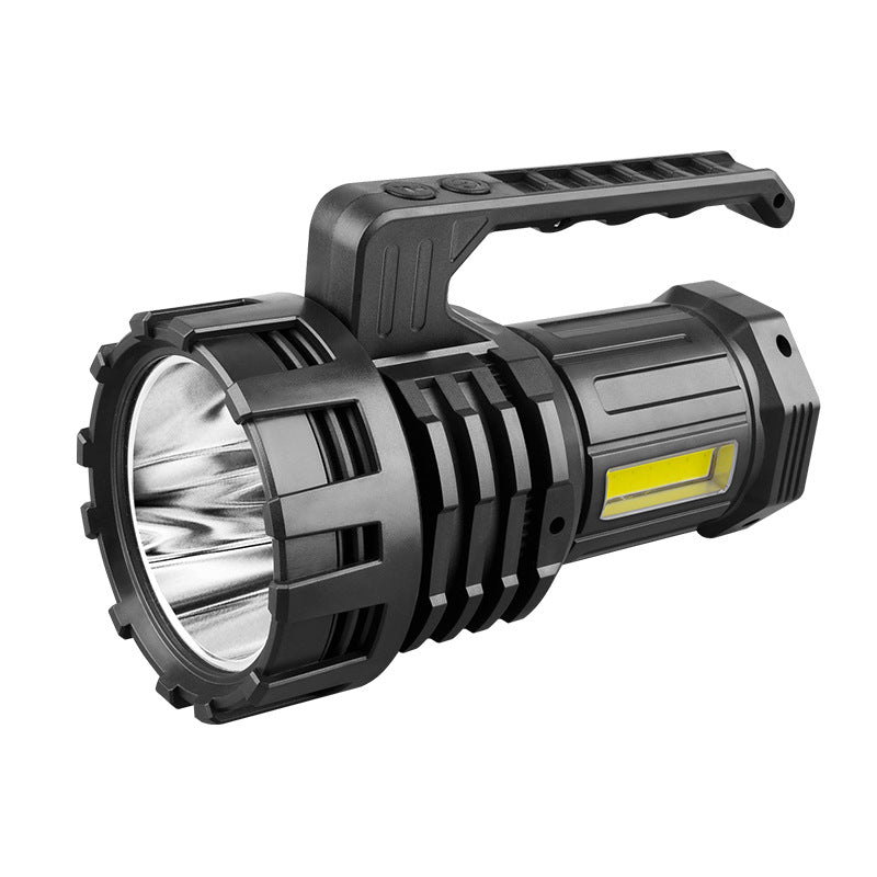 Black LED Searchlight | Rechargeable Handheld Spotlight | 500m Range | Long Lasting
