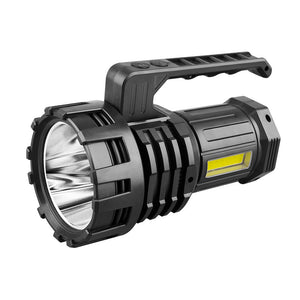 Black LED Searchlight | Rechargeable Handheld Spotlight | 500m Range | Long Lasting