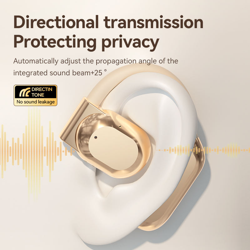 Black Open Ear Bluetooth 5.3 Headphones | Non-In-Ear | Ear Hook | Wireless | Sports