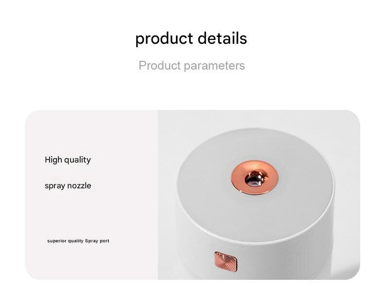 USB Air Humidifier | 300ml | Grey | Quiet Mini Humidifier for Office or Car