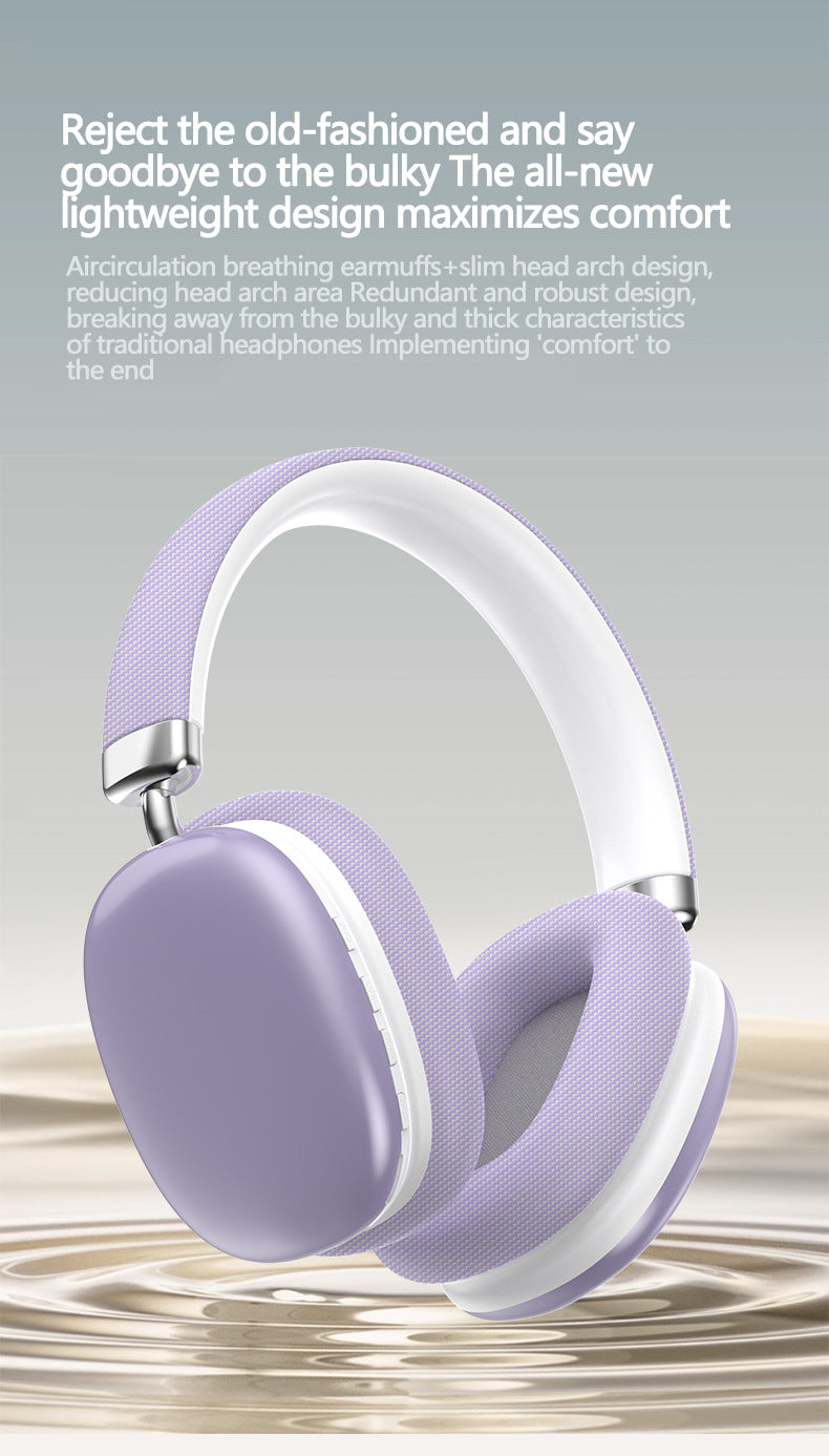 Purple Wireless Bluetooth Headphones | Over-Ear | Deep Bass | Foldable | Long Battery Life
