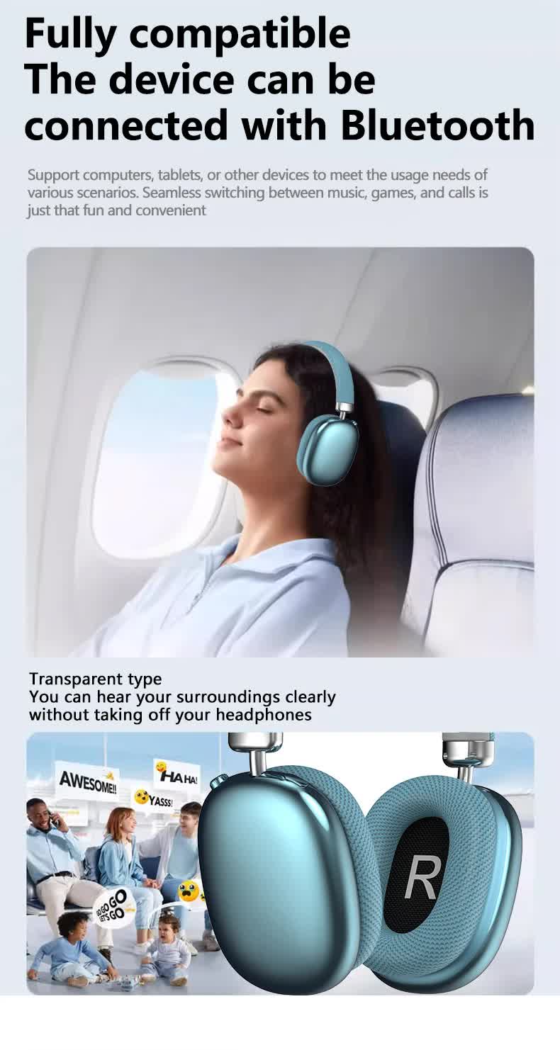 Silver Comfortable Over-Ear Headphones | Hi-Fi Sound | Long Battery | Swivel Control