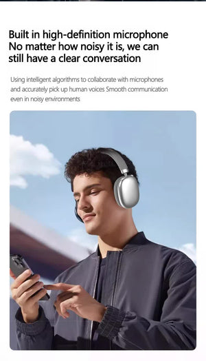 Silver Comfortable Over-Ear Headphones | Hi-Fi Sound | Long Battery | Swivel Control