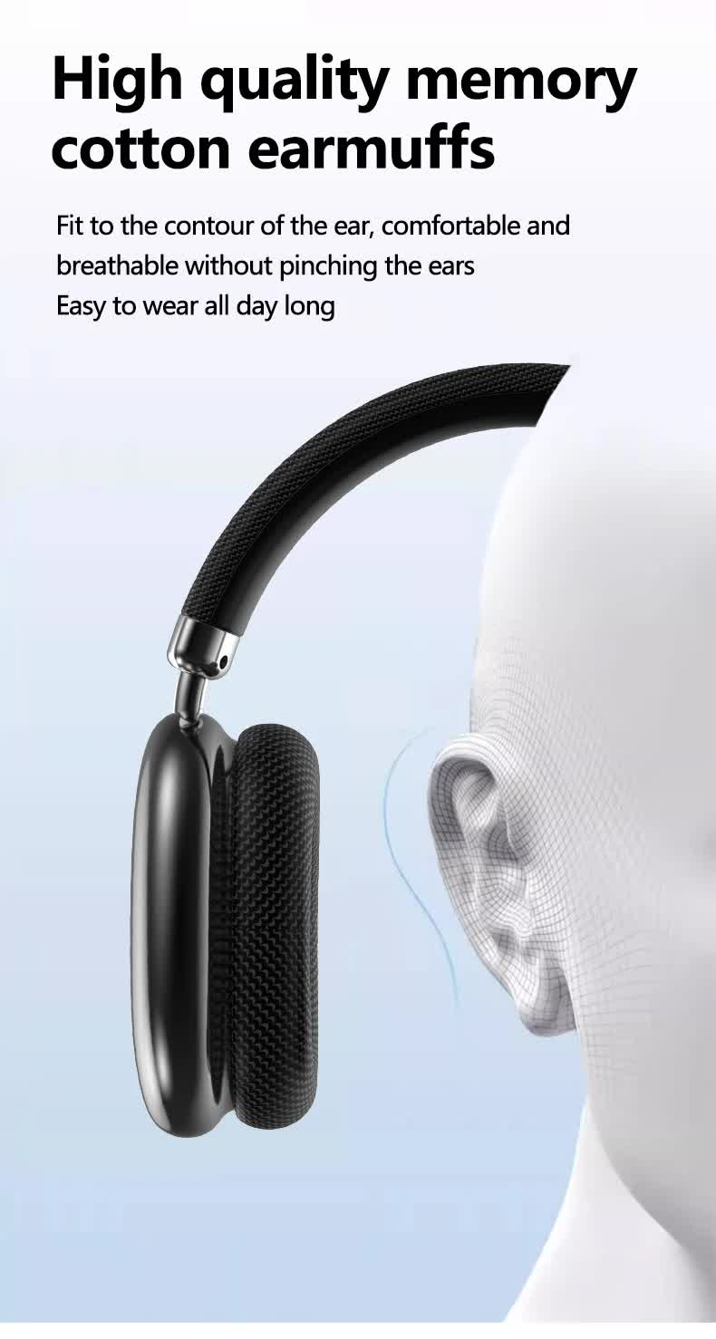 Black Comfortable Over-Ear Headphones | Hi-Fi Sound | Long Battery | Swivel Control