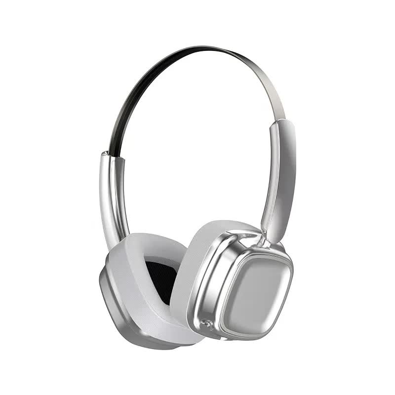 Silver Compact Retro Headphones | Wireless Bluetooth | Deep Bass | Immersive Sound