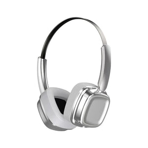 Silver Compact Retro Headphones | Wireless Bluetooth | Deep Bass | Immersive Sound