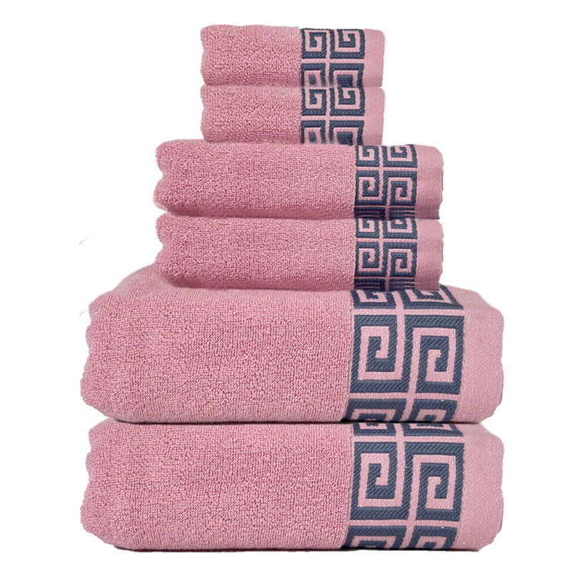 Pink Luxury Cotton Towel Set | 6-Piece | Highly Absorbent Bath & Hand Towels
