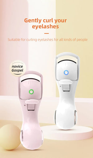 Pink Heated Eyelash Curler | 3 Temperature Settings | Long-Lasting Curl | Mini Electric Lash Curler