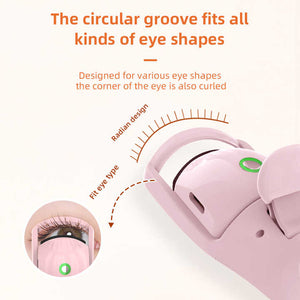 Pink Heated Eyelash Curler | 3 Temperature Settings | Long-Lasting Curl | Mini Electric Lash Curler